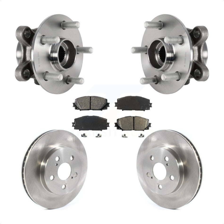 Front Hub Bearing Assembly With Disc Brake Rotors And Semi-Metallic Pads Kit For Toyota Prius Corolla Prime AWD-e KBB-123420