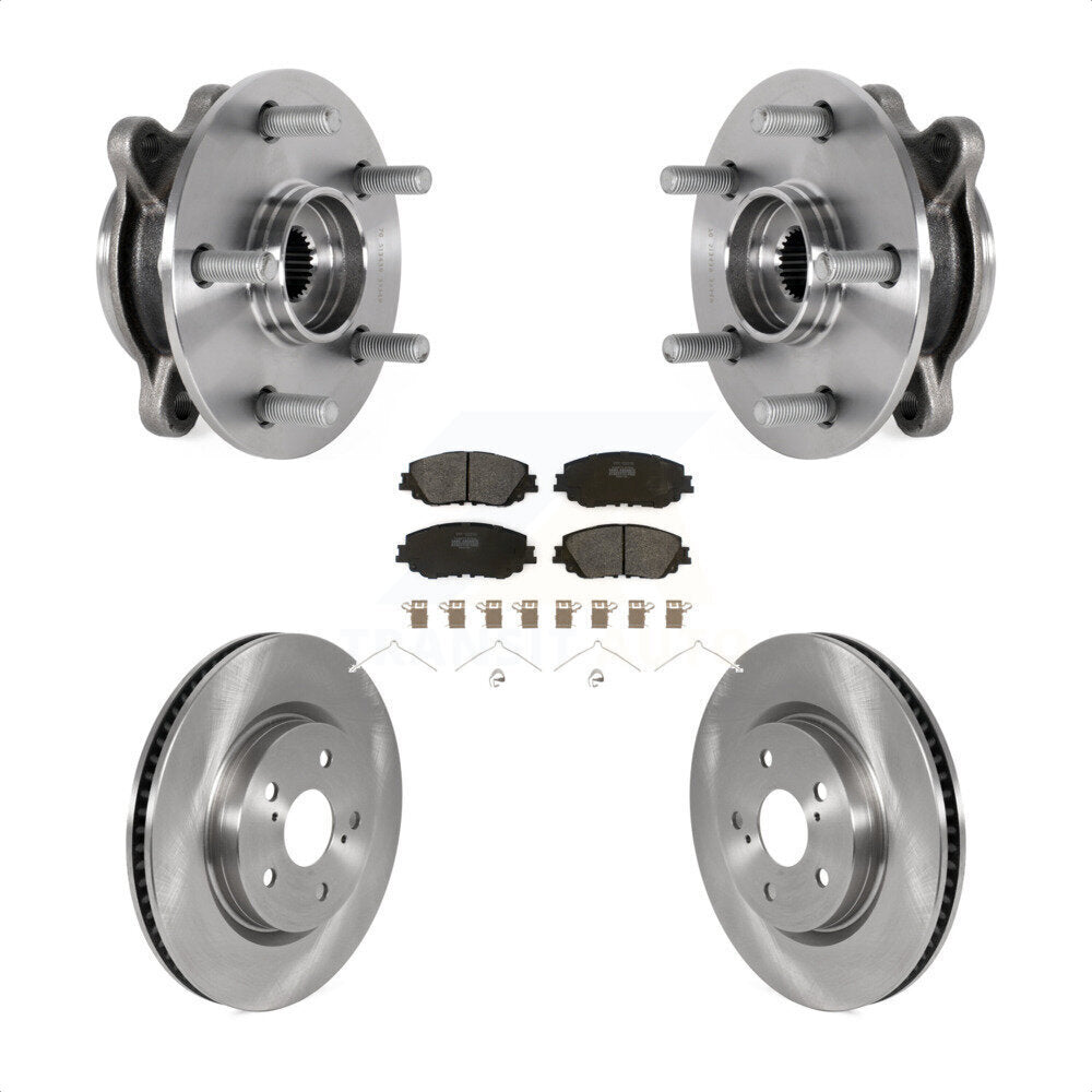 Front Hub Bearing Assembly Disc Brake Rotor & Pad Kit For Toyota Camry Lexus ES250 Avalon KBB-123436
