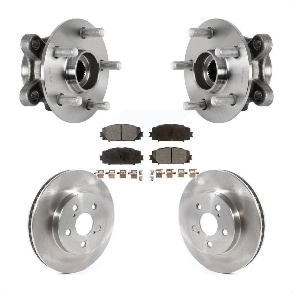 Front Hub Bearing Assembly With Disc Brake Rotors And Semi-Metallic Pads Kit For Toyota Prius Corolla Prime AWD-e KBB-123438