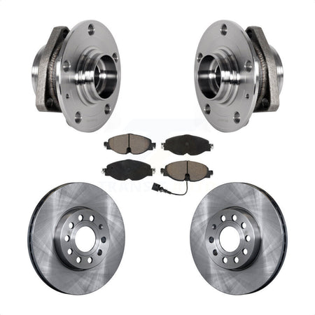 Front Hub Bearing Brake Rotor Pads Kit For 2016 Audi A3 2.0L With 80mm Pilot Diameter KBB-123447
