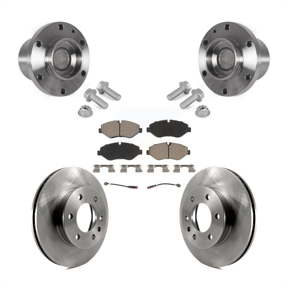 Front Hub Bearing Assembly Disc Brake Rotor Pad Kit For Sprinter 2500 Mercedes-Benz Dodge KBB-123451