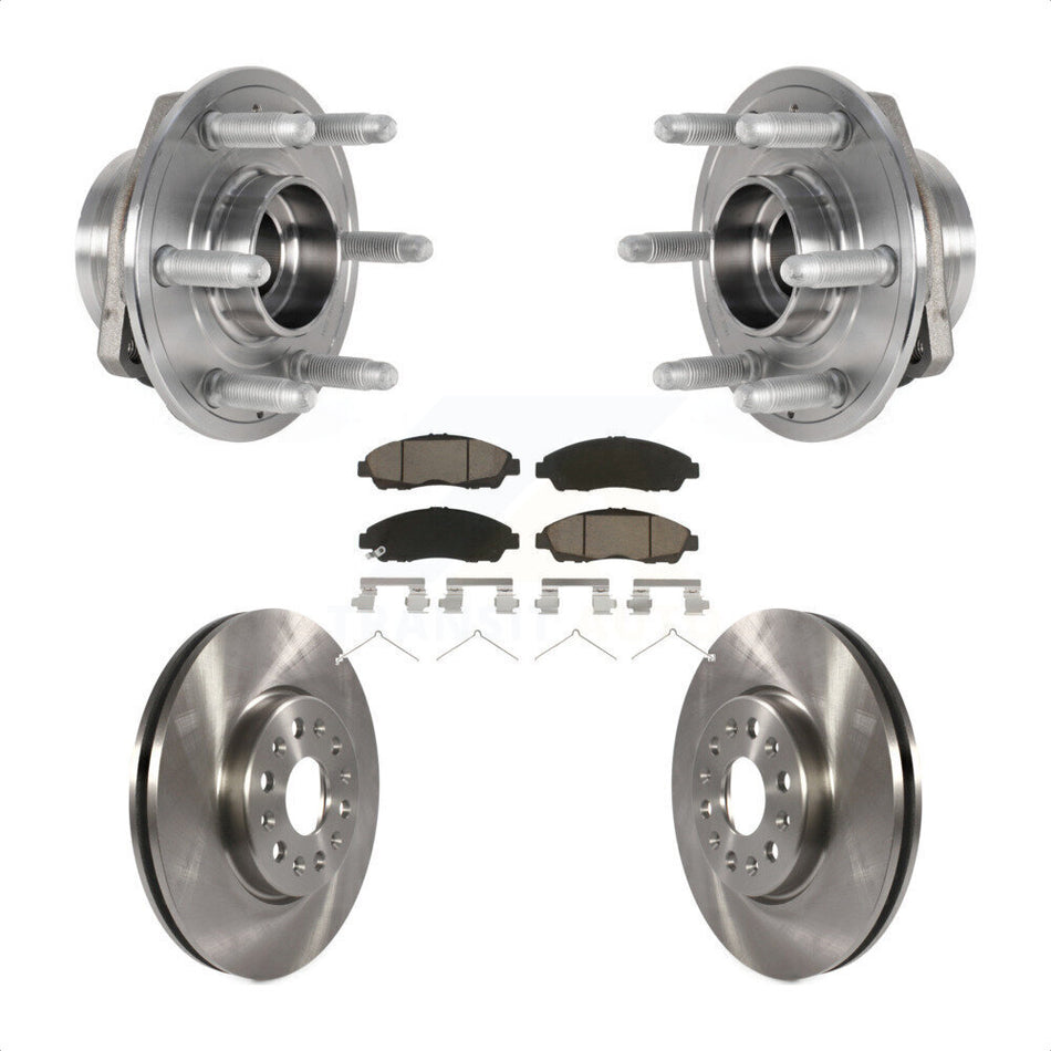 Front Hub Bearing Assembly With Disc Brake Rotors And Ceramic Pads Kit For Chevrolet Traverse GMC Acadia Buick Enclave KBB-123455