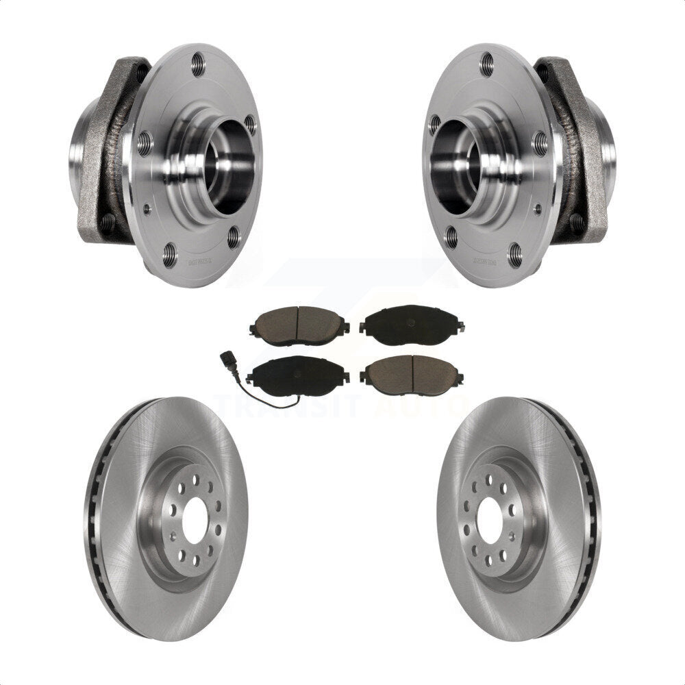 Front Hub Bearing Brake Rotor Pads Kit For 2015-2020 Audi S3 With 80mm Pilot Diameter KBB-123457