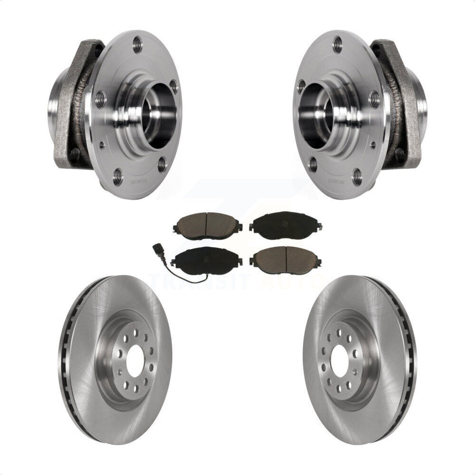 Front Hub Bearing Brake Rotor Pads Kit For 2015-2020 Audi S3 With 80mm Pilot Diameter KBB-123457