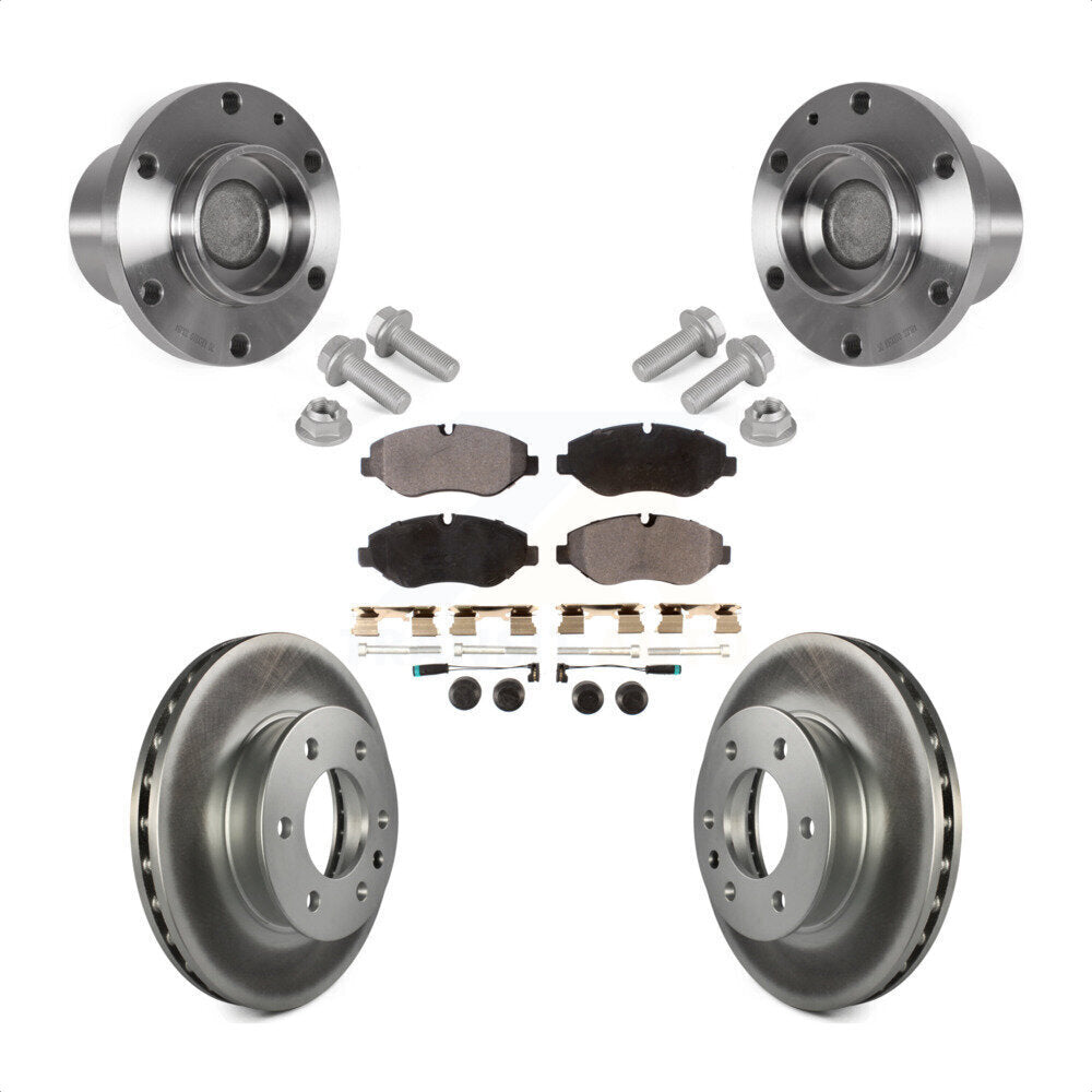 Front Hub Bearing Assembly Coat Brake Rotor Pad Kit For Sprinter 2500 Mercedes-Benz Dodge KBB-123470