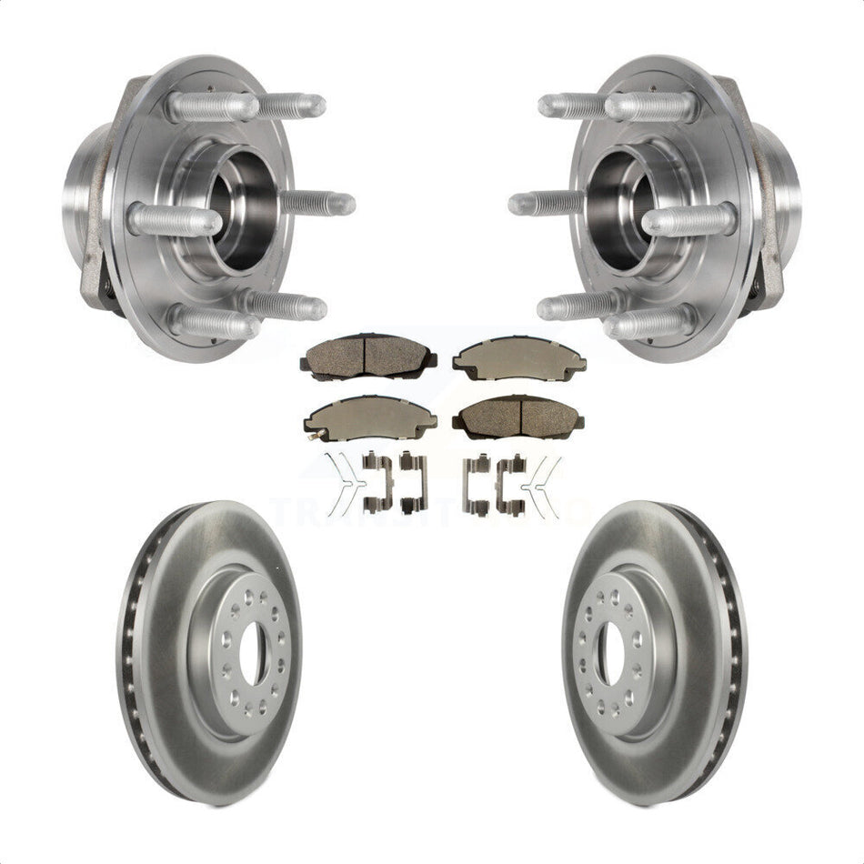 Front Hub Bearing Assembly With Coated Disc Brake Rotors And Ceramic Pads Kit For Chevrolet Traverse GMC Acadia Buick Enclave KBB-123472