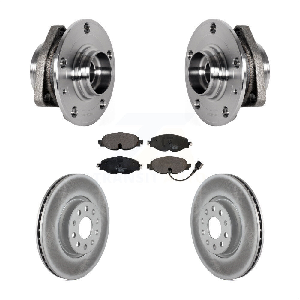 Front Hub Bearing Assembly Coated Disc Brake Rotor & Pad Kit For Audi A3 Sportback e-tron KBB-123477