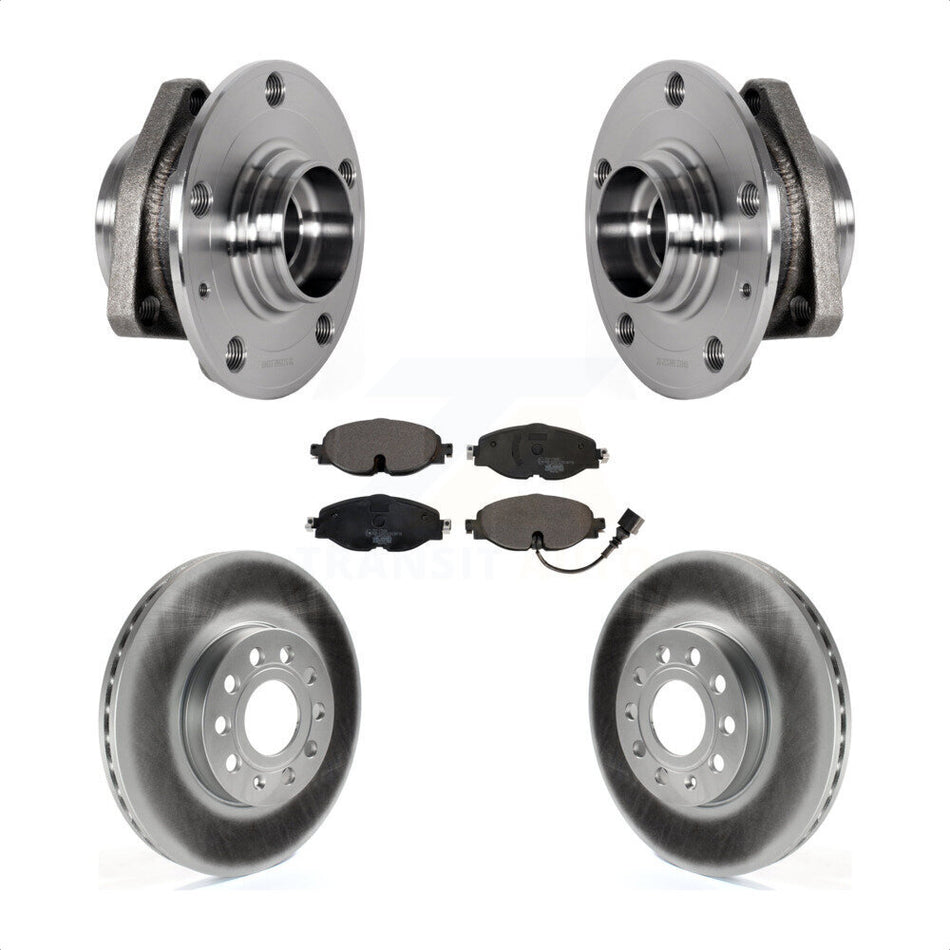 Front Hub Bearing Coat Brake Rotor Pads Kit For Audi A3 2.0L With 80mm Pilot Diameter KBB-123478