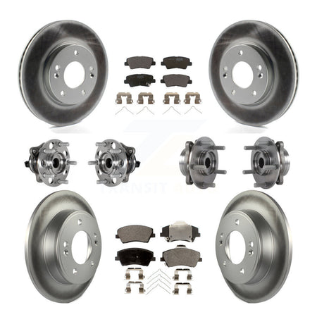 Front Rear Hub Bearing Coat Brake Rotor Pad Kit (10Pc) For 2017-2020 Hyundai Elantra 2.0L KBB-123508