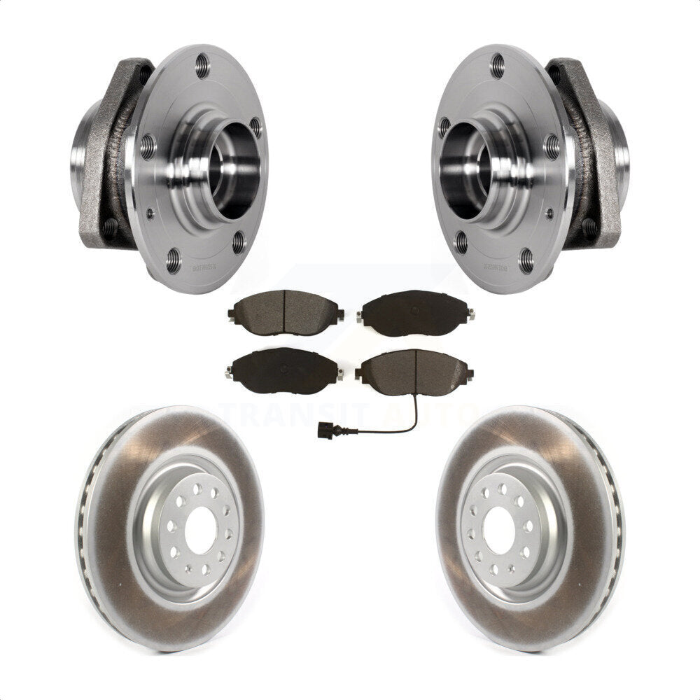 Front Hub Bearing Coat Brake Rotor Pad Kit For 15-20 Audi S3 With 80mm Pilot Diameter KBB-123534