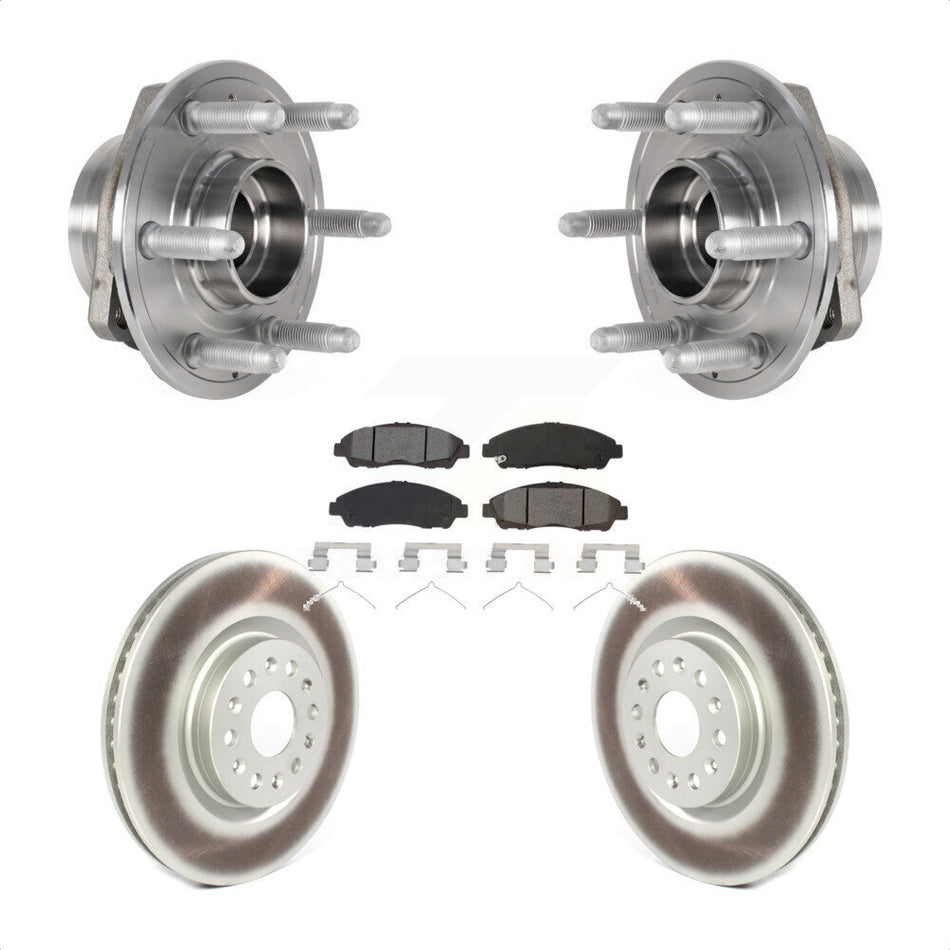 Front Hub Bearing Assembly With Coated Disc Brake Rotors And Semi-Metallic Pads Kit For Cadillac XT5 Buick Enclave KBB-123536