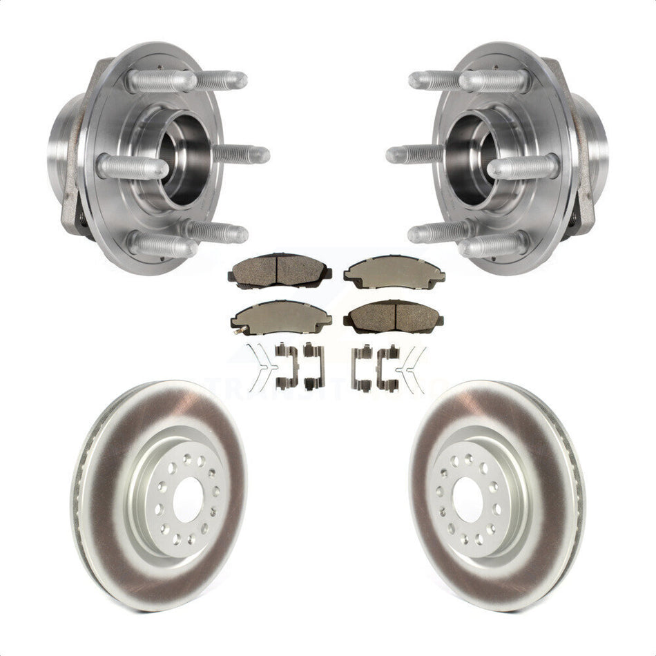 Front Hub Bearing Assembly With Coated Disc Brake Rotors And Semi-Metallic Pads Kit For Cadillac XT5 Buick Enclave KBB-123586