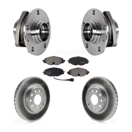Front Hub Bearing Coat Brake Rotor Pads Kit For Audi A3 2.0L With 80mm Pilot Diameter KBB-123591