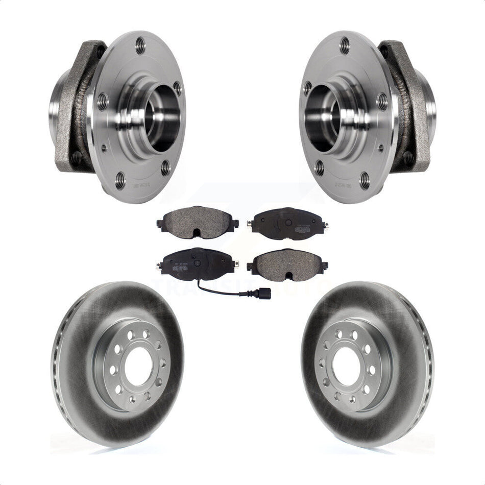 Front Hub Bearing Coat Brake Rotor Pads Kit For Audi A3 2.0L With 80mm Pilot Diameter KBB-123591