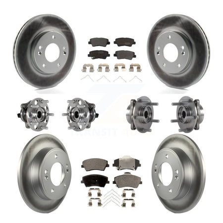 Front Rear Hub Bearing Coat Brake Rotor Pad Kit (10Pc) For 2017-2020 Hyundai Elantra 2.0L KBB-123612