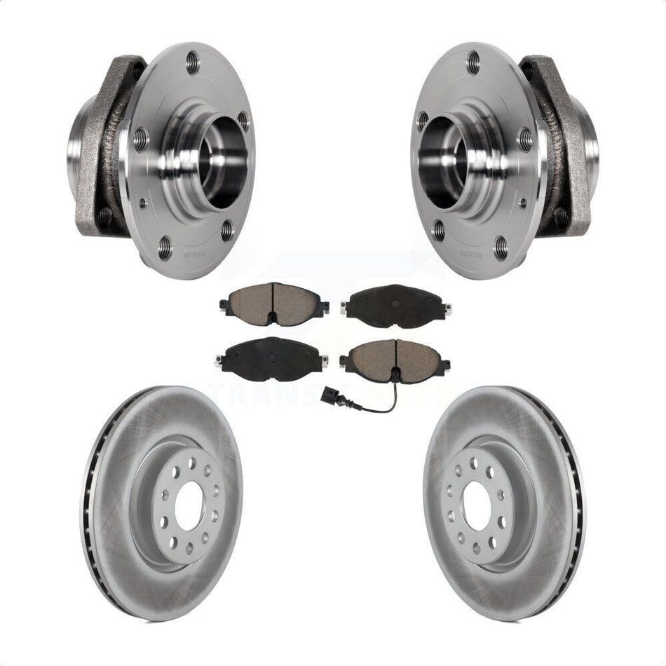 Front Hub Bearing Assembly Coated Disc Brake Rotor & Pad Kit For Audi A3 Sportback e-tron KBB-123649