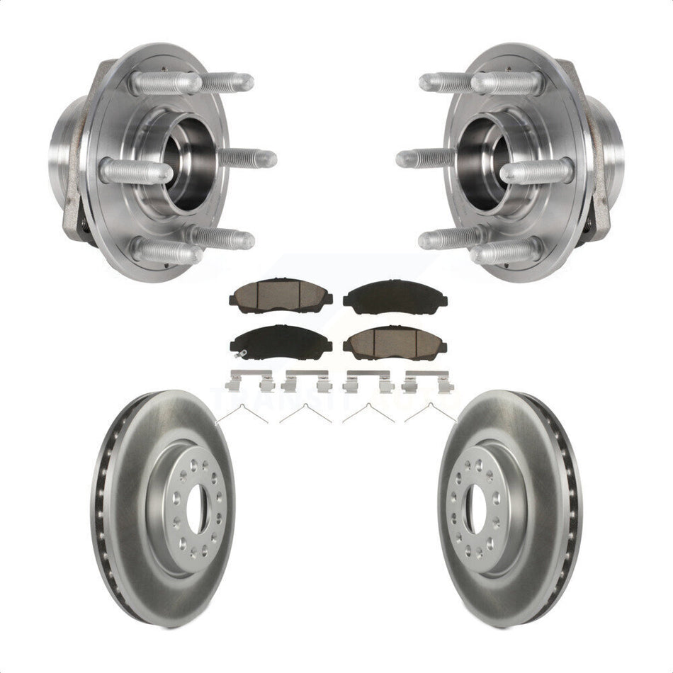 Front Hub Bearing Assembly With Coated Disc Brake Rotors And Ceramic Pads Kit For Chevrolet Traverse GMC Acadia Buick Enclave KBB-123654