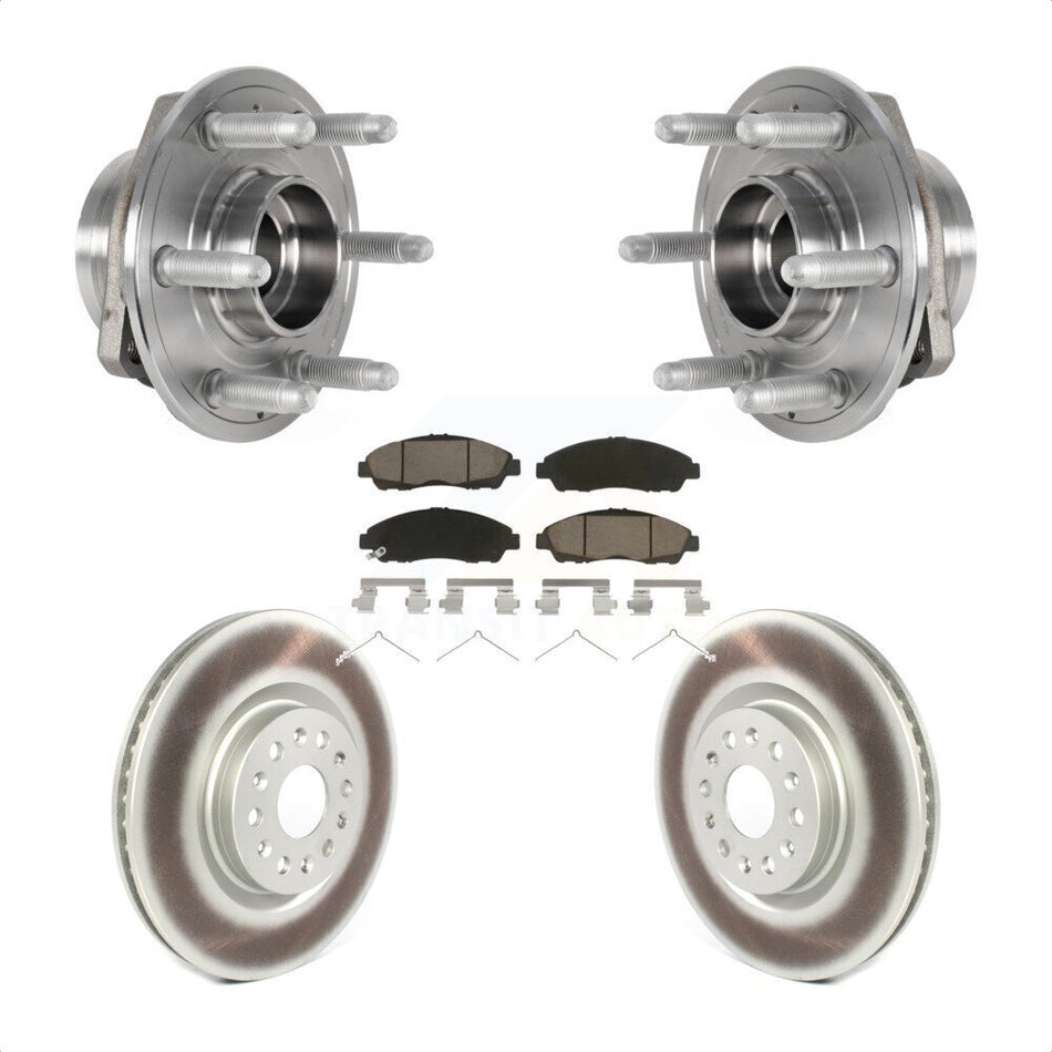 Front Hub Bearing Assembly With Coated Disc Brake Rotors And Ceramic Pads Kit For Cadillac XT5 Buick Enclave KBB-123655