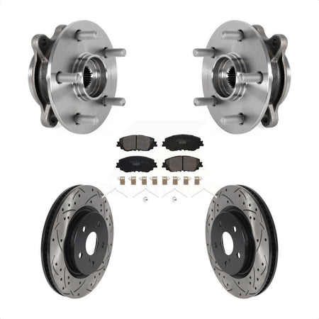 Front Hub Bearing Coat Drill Slot Brake Rotor Pad Kit For Toyota Camry Lexus ES250 Avalon KBB-123713