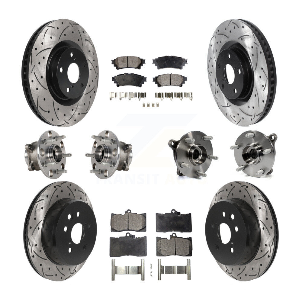 Front Rear Hub Bearing Coat Brake Rotor Pads Kit (10Pc) For Lexus IS300 IS350 GS350 RC350 KBB-123720