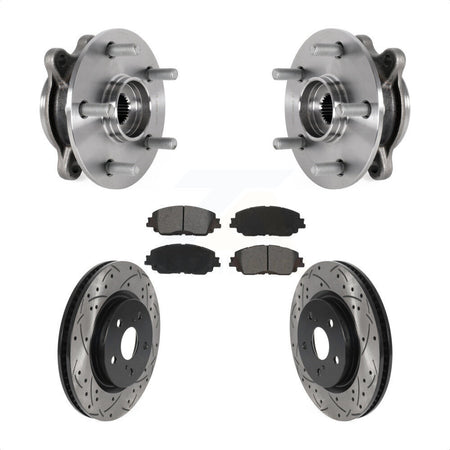Front Hub Bearing Coat Drill Slot Brake Rotor Pad Kit For Toyota Camry Lexus ES250 Avalon KBB-123754