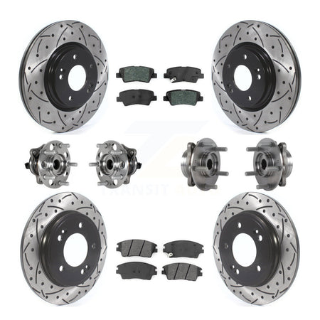 Front Rear Hub Bearing Coat Brake Rotor Pad Kit (10Pc) For 2017-2020 Hyundai Elantra 1.6L KBB-123762