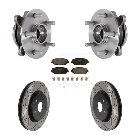 Front Hub Bearing Coat Drill Slot Brake Rotor Pad Kit For Toyota Camry Lexus ES250 Avalon KBB-123790