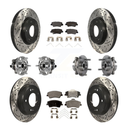 Front Rear Hub Bearing Coat Brake Rotor Pad Kit (10Pc) For 2017-2020 Hyundai Elantra 2.0L KBB-123815