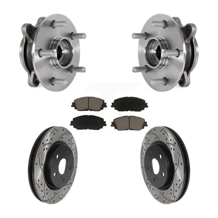 Front Hub Bearing Coat Drill Slot Brake Rotor Pad Kit For Toyota Camry Lexus ES250 Avalon KBB-123833