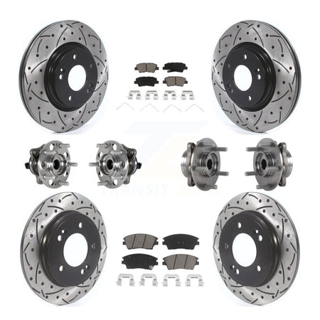 Front Rear Hub Bearing Coat Brake Rotor Pad Kit (10Pc) For 2017-2020 Hyundai Elantra 1.6L KBB-123852
