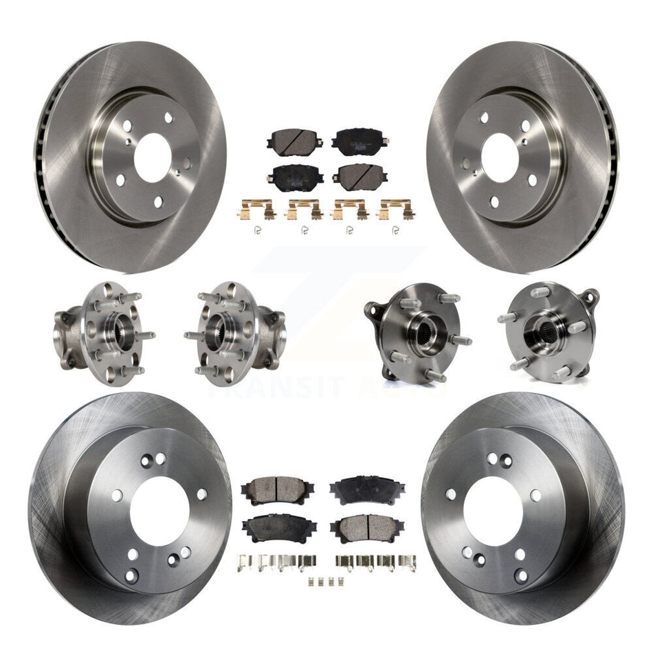 Front Rear Hub Bearings Assembly Disc Brake Rotors And Ceramic Pads Kit (10Pc) For Lexus IS250 KBB-123878