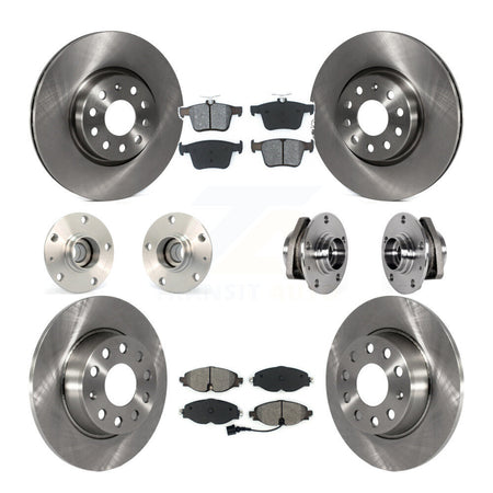 Front Rear Hub Bearing Disc Brake Rotors And Pads Kit (10Pc) For Audi A3 Sportback e-tron KBB-123919