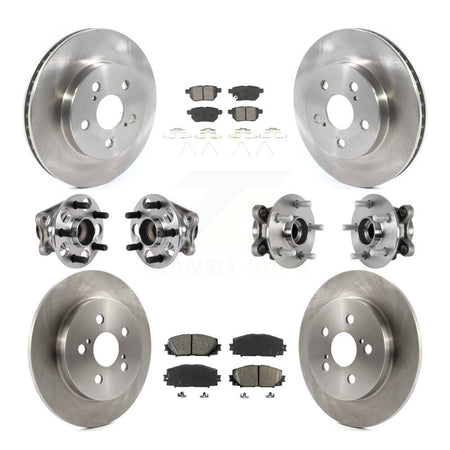 Front Rear Hub Bearings Disc Brake Rotors And Pads Kit (10Pc) For Toyota Prius Prime KBB-123923