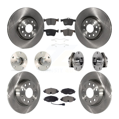 Front Rear Hub Bearing Disc Brake Rotors And Pads Kit (10Pc) For Audi A3 Sportback e-tron KBB-123955