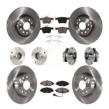 Front Rear Hub Bearing Disc Brake Rotors And Pads Kit (10Pc) For Audi A3 Sportback e-tron KBB-123987