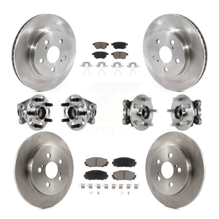Front Rear Hub Bearing Disc Brake Rotor And Ceramic Pad Kit (10Pc) For Toyota Prius Prime KBB-124010