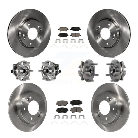 Front Rear Hub Bearing Disc Brake Rotor Pad Kit (10Pc) For 2017-2020 Hyundai Elantra 2.0L KBB-124012