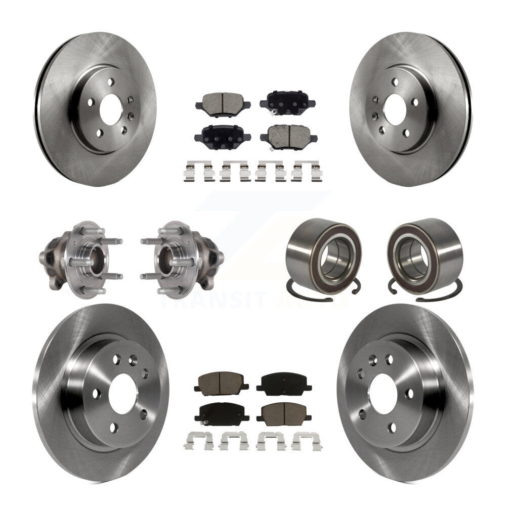 Front Rear Hub Bearing Brake Rotor And Pad Kit (10Pc) For Buick Encore Chevrolet Trax FWD KBB-124034