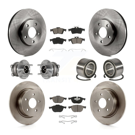 Front Rear Hub Bearing Disc Brake Rotor Pad Kit (10Pc) For Ford C-Max With Parking Assist KBB-124061