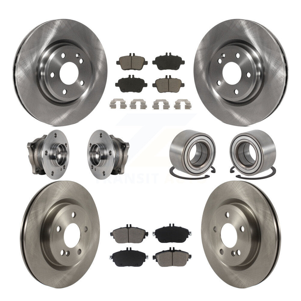 Front Rear Hub Bearing Brake Rotor And Pad Kit (10Pc) For Mercedes-Benz GLA250 CLA250 AWD KBB-124080
