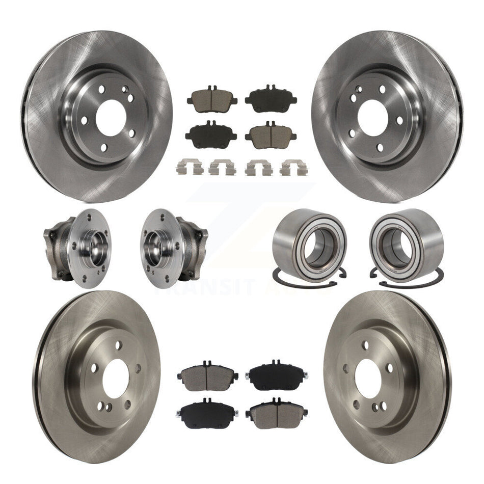 Front Rear Hub Bearing Brake Rotor And Pad Kit (10Pc) For Mercedes-Benz GLA250 CLA250 AWD KBB-124080