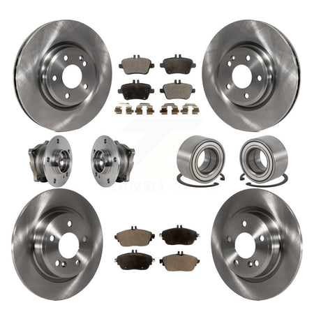 Front Rear Hub Bearing Brake Rotor And Pad Kit (10Pc) For Mercedes-Benz GLA250 CLA250 AWD KBB-124109