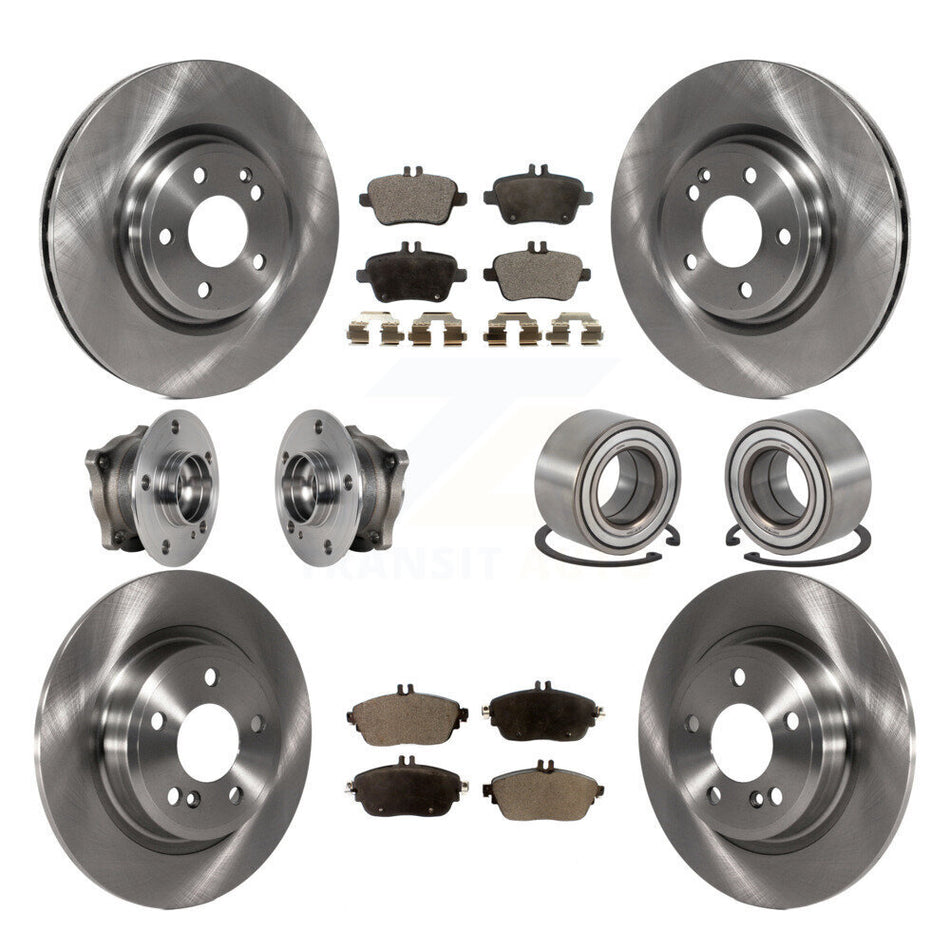 Front Rear Hub Bearing Brake Rotor And Pad Kit (10Pc) For Mercedes-Benz GLA250 CLA250 AWD KBB-124109