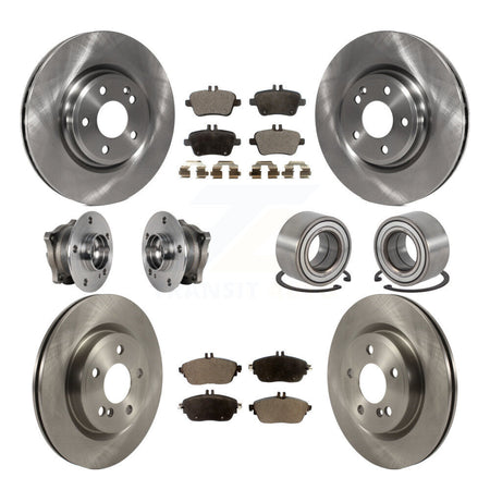 Front Rear Hub Bearing Brake Rotor And Pad Kit (10Pc) For Mercedes-Benz GLA250 CLA250 AWD KBB-124110