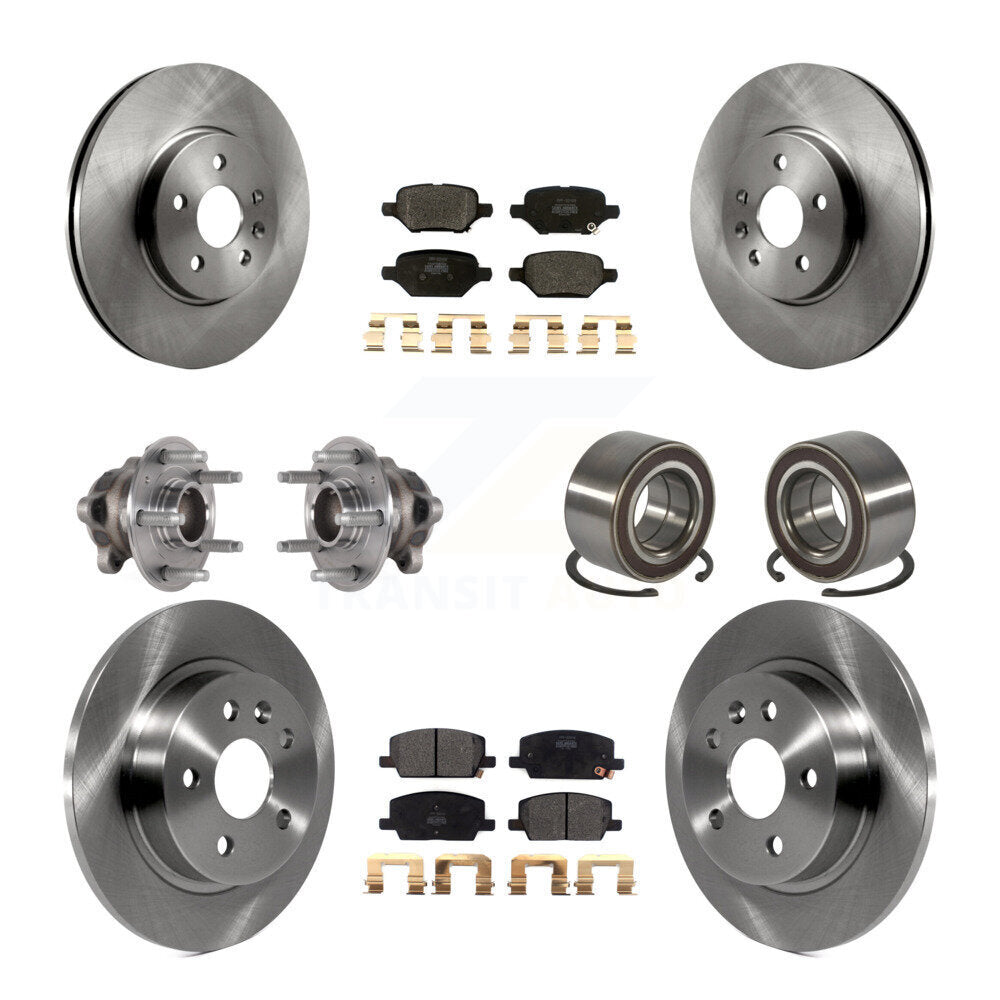 Front Rear Hub Bearing Brake Rotor And Pad Kit (10Pc) For Buick Encore Chevrolet Trax FWD KBB-124155