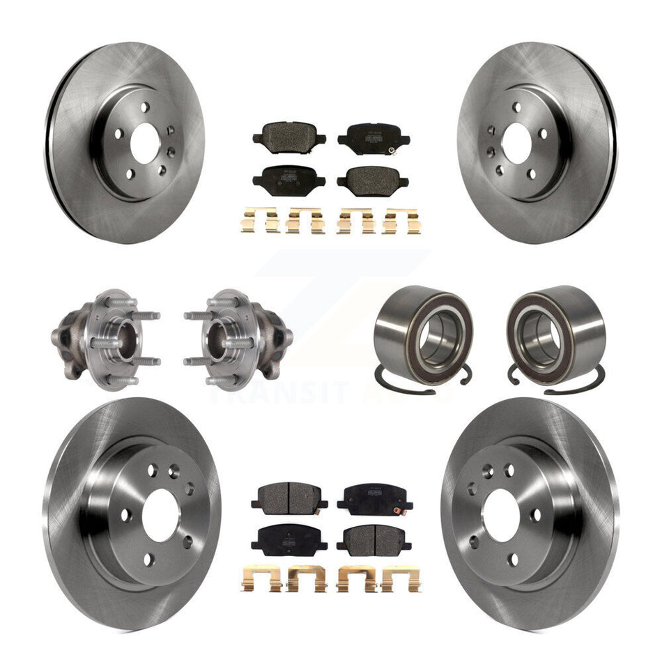 Front Rear Hub Bearing Brake Rotor And Pad Kit (10Pc) For Buick Encore Chevrolet Trax FWD KBB-124155