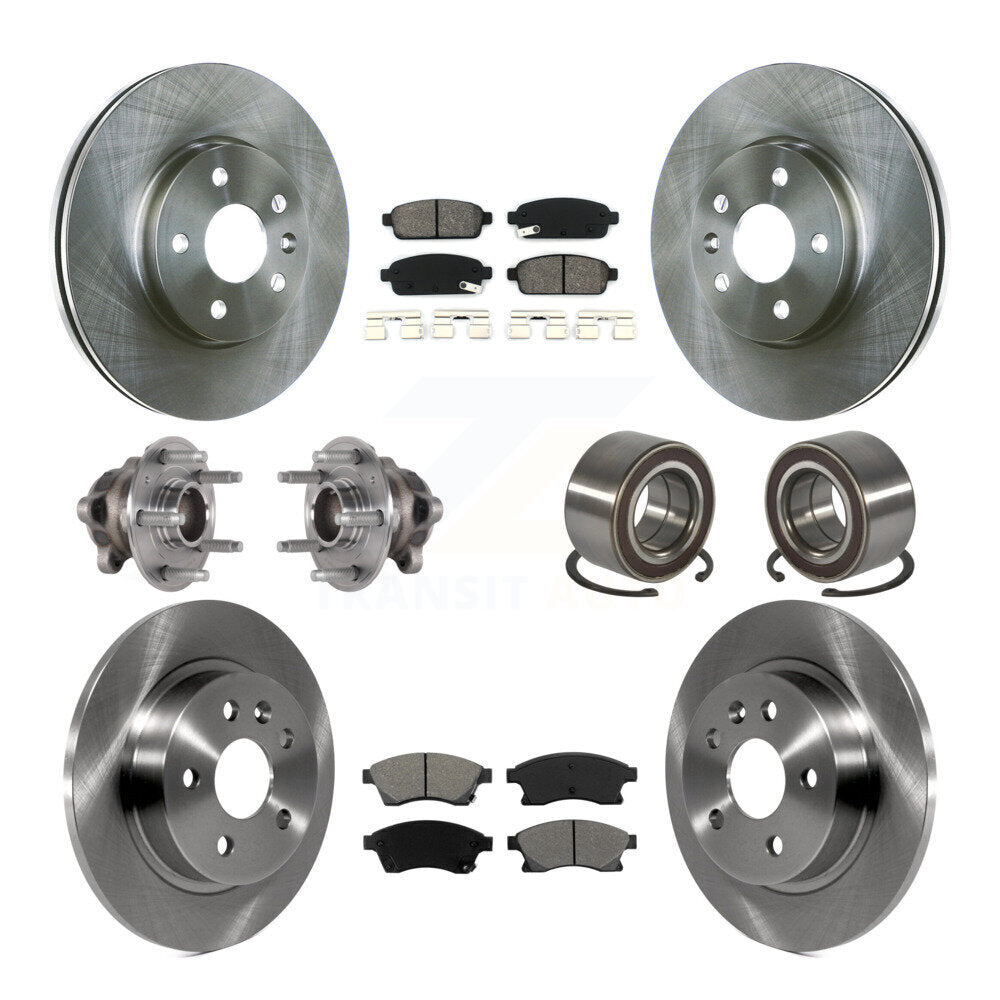 Front Rear Hub Bearing Disc Brake Rotor And Pads Kit (10Pc) For 2016-2017 Chevrolet Sonic KBB-124185