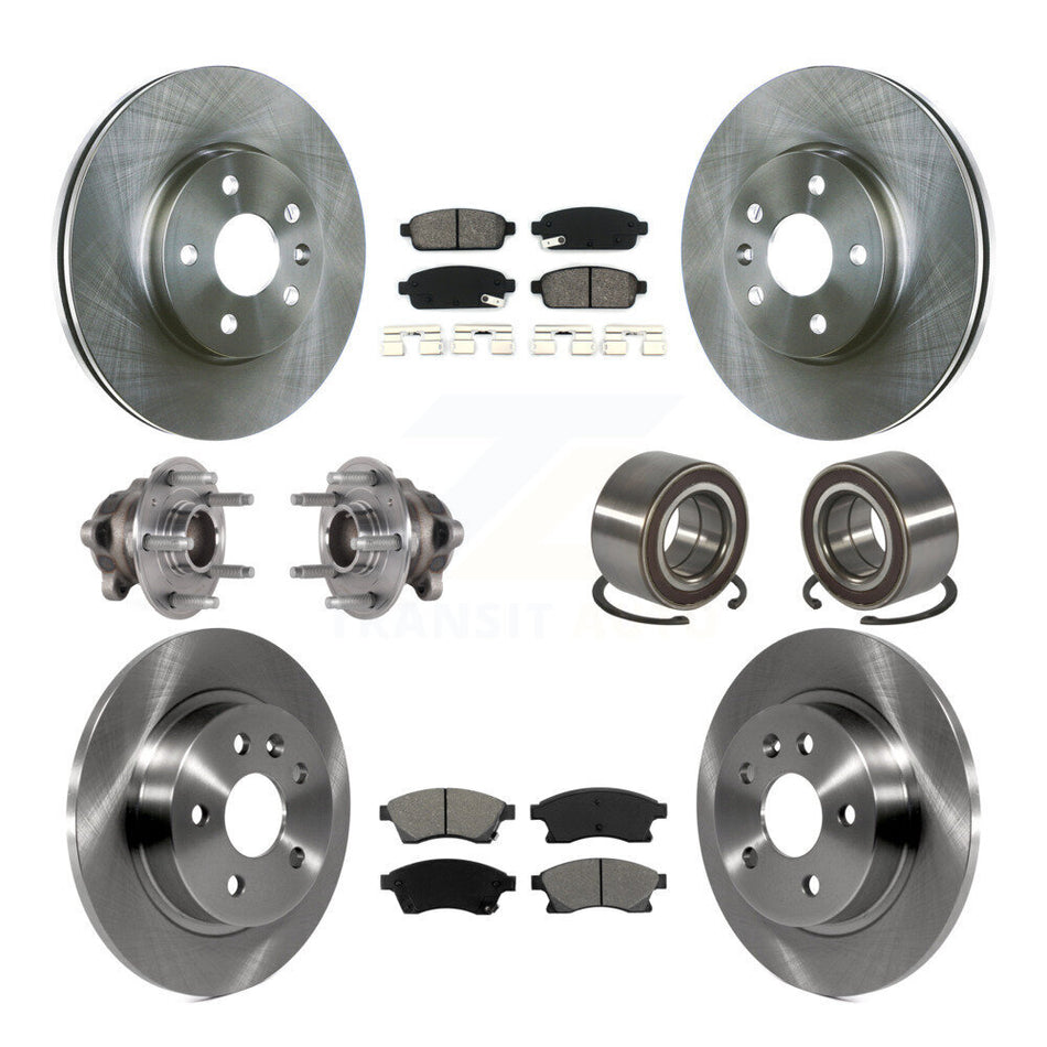 Front Rear Hub Bearing Disc Brake Rotor And Pads Kit (10Pc) For 2016-2017 Chevrolet Sonic KBB-124185