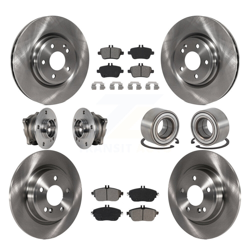 Front Rear Hub Bearing Brake Rotor And Pad Kit (10Pc) For Mercedes-Benz GLA250 CLA250 AWD KBB-124218