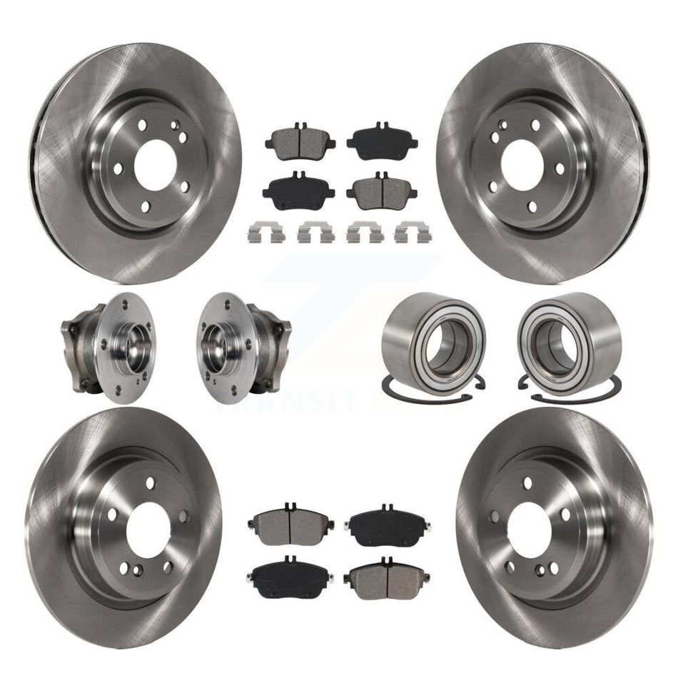 Front Rear Hub Bearing Brake Rotor And Pad Kit (10Pc) For Mercedes-Benz GLA250 CLA250 AWD KBB-124218